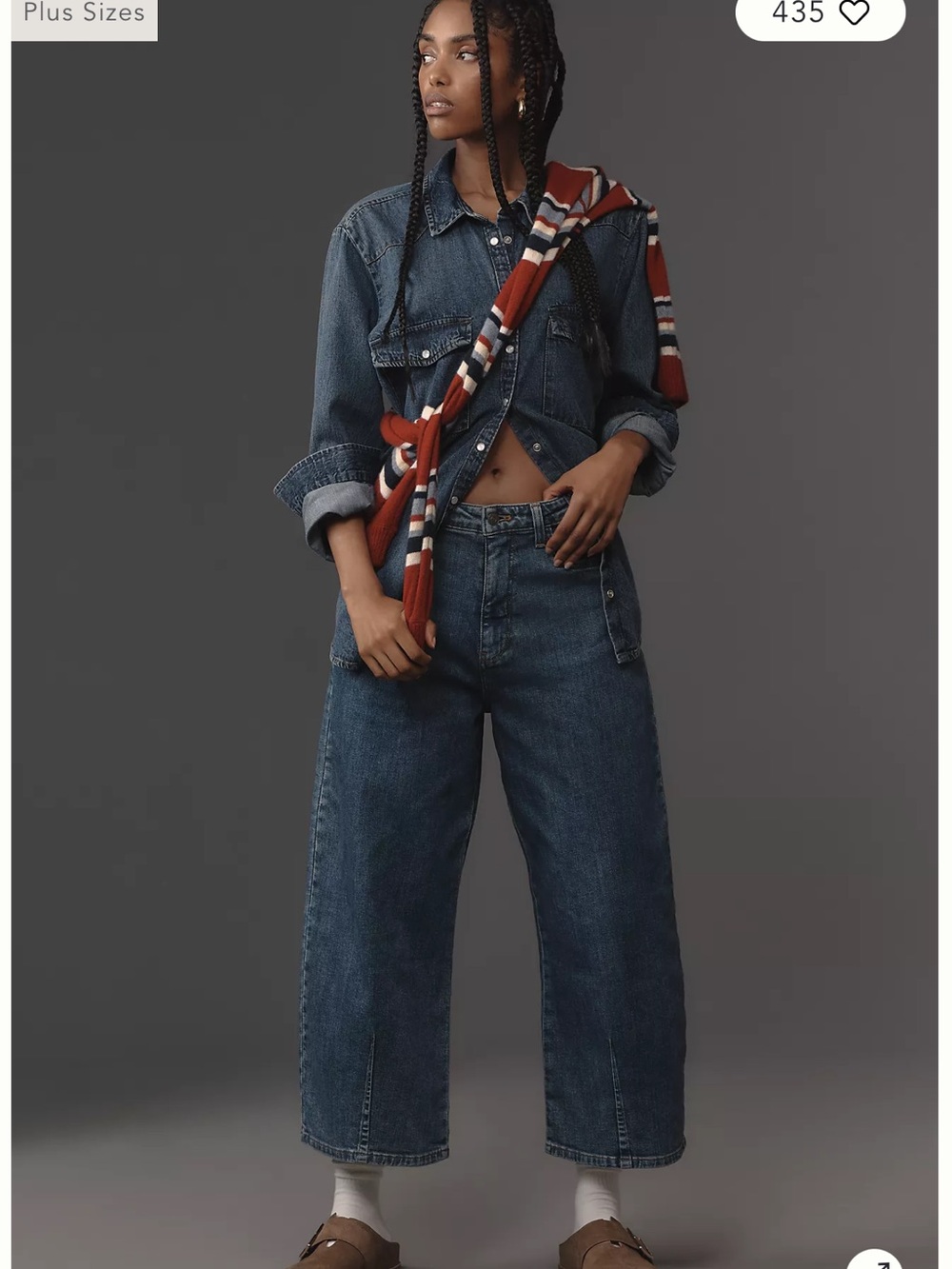 The Kenna Mid-Rise Heritage Barrel Jeans by Pilcro Dark Wash Size 26